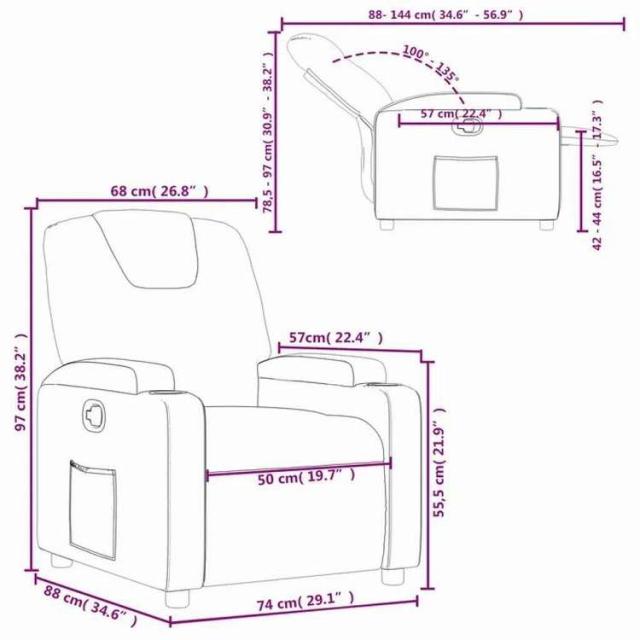 vidaXL リクライニングチェア ダークグレーファブリック 家具 チェア アームチェア・リクライニングチェア・スリーピングチェア(代引不可)【送料無料】_10