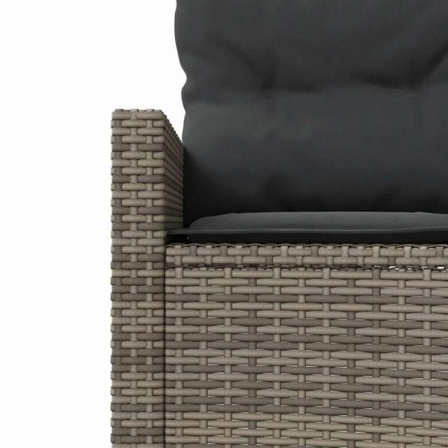 vidaXL ガーデンソファ テーブル&クッション付き 形 グレー ポリラタン製 家具 アウトドア家具 屋外椅子 屋外ソファ(代引不可)【送料無料】_6