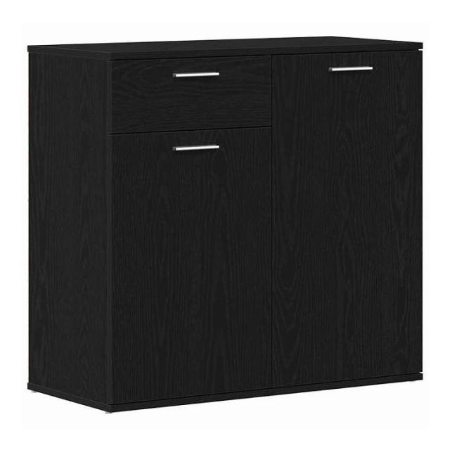 vidaXL サイドボード ブラックオーク 80x36x75 cm エンジニアードウッド 家具 キャビネット&amp;収納 サイドボード(代引不可)【送料無料】