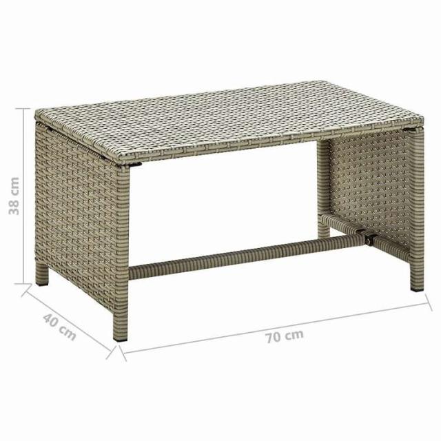 vidaXL コーヒーテーブル 70x40x38cm ポリラタン製 ベージュ 家具 テーブル アクセントテーブル コーヒーテーブル(代引不可)【送料無料】_3