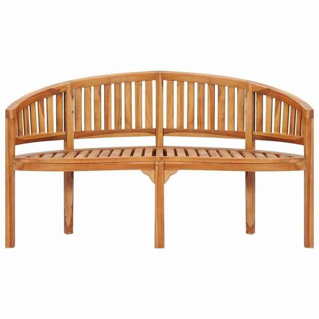 vidaXL バナナベンチ 151cm チーク無垢材 家具 アウトドア家具 屋外椅子 アウトドアベンチ(代引不可)【送料無料】_3