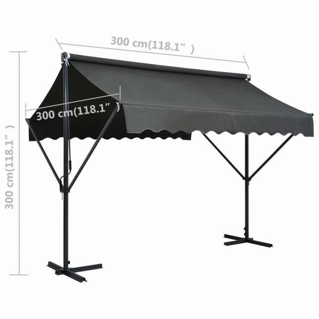 vidaXL 自立型オーニング 300×300cm アントラシート ホーム&ガーデン 芝&ガーデン アウトドアリビング 屋外用傘・サンシェード(代引不可)【送料無料】_7