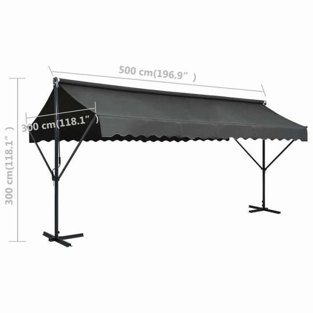 vidaXL 自立型オーニング 500×300cm アントラシート ホーム&ガーデン 芝&ガーデン アウトドアリビング 屋外用傘・サンシェード(代引不可)【送料無料】_7