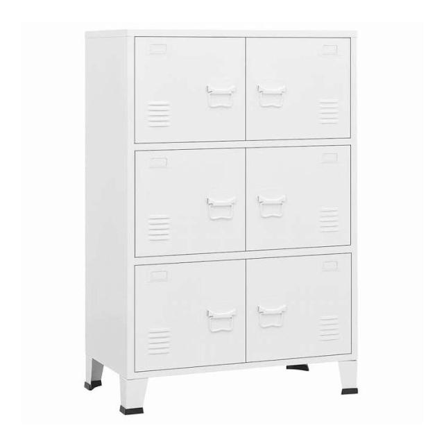vidaXL インダストリアル 収納チェスト ホワイト 75x40x115 cm メタル 家具 キャビネット&amp;収納 収納チェスト(代引不可)【送料無料】