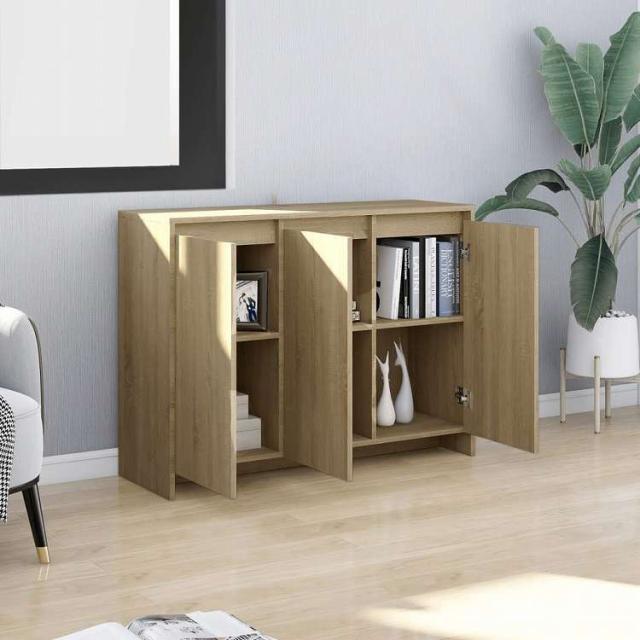 vidaXL サイドボード ソノマオーク 102x33x75 cm エンジニアードウッド 家具 キャビネット&amp;収納 サイドボード(代引不可)【送料無料】_2