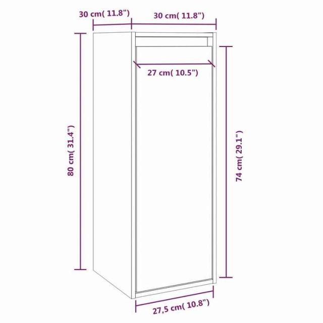 vidaXL ウォールキャビネット 2個 ホワイト 30x30x80 cm 無垢材 パイン材 家具 棚 壁面収納棚・壁面ラック(代引不可)【送料無料】_10