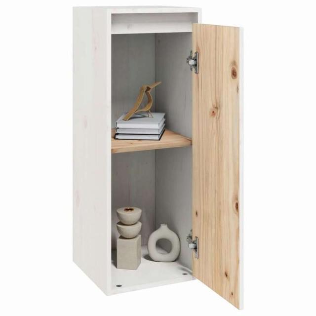 vidaXL ウォールキャビネット 2個 ホワイト 30x30x80 cm 無垢材 パイン材 家具 棚 壁面収納棚・壁面ラック(代引不可)【送料無料】_2