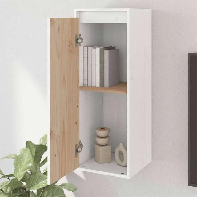 vidaXL ウォールキャビネット 2個 ホワイト 30x30x80 cm 無垢材 パイン材 家具 棚 壁面収納棚・壁面ラック(代引不可)【送料無料】_3