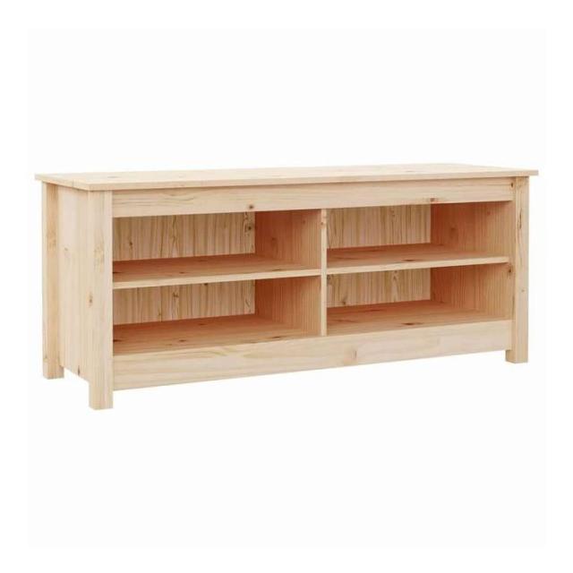 vidaXL シューベンチ 110x38x45.5 cm 無垢材 パイン材 ホーム&ガーデン 家事用品 収納&オーガナイザー 衣類・ワードローブ収納 シューズラック・整理収納(代引不可)【送料無料】