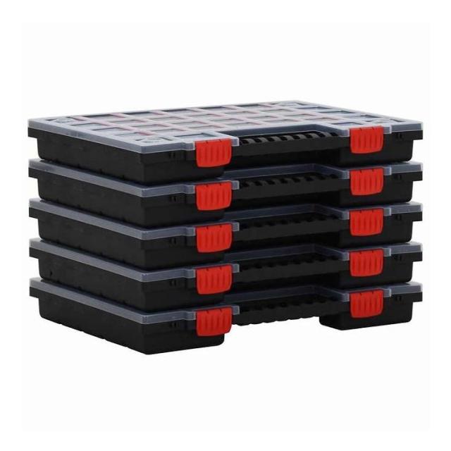 vidaXL アソートボックス 5個入り 40x30x5 cm ポリプロピレン ハードウェア ハードウェアアクセサリ 工具収納・整理整頓 ツールボックス(代引不可)【送料無料】