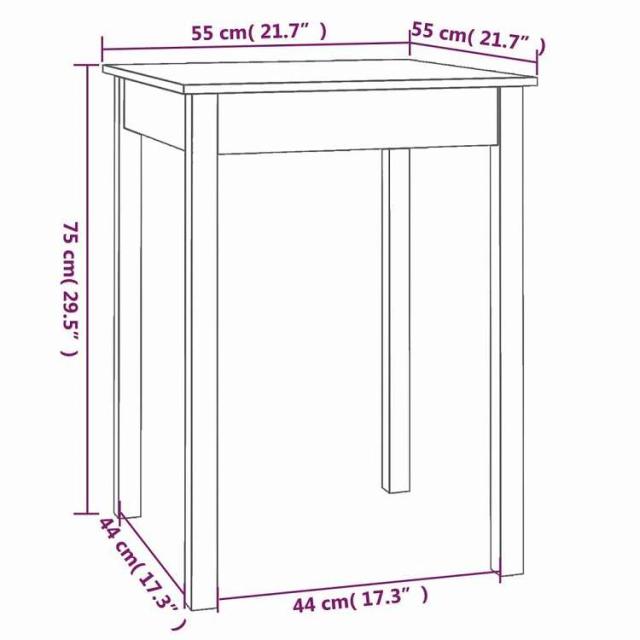 vidaXL ダイニングテーブル 55x55x75 cm 無垢材 パイン材 家具 テーブル キッチン・ダイニングルームテーブル(代引不可)【送料無料】_7