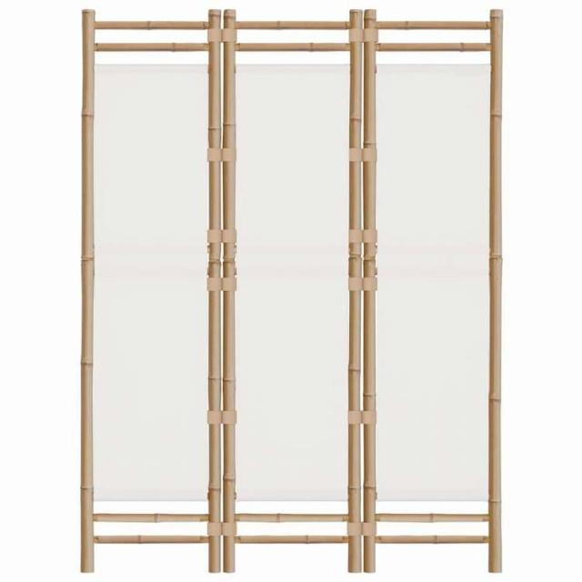 vidaXL 折りたたみ式3パネルルームディバイダー 120 cm 竹とキャンバス 家具 間仕切り(代引不可)【送料無料】_3