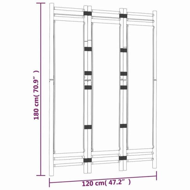 vidaXL 折りたたみ式3パネルルームディバイダー 120 cm 竹とキャンバス 家具 間仕切り(代引不可)【送料無料】_8