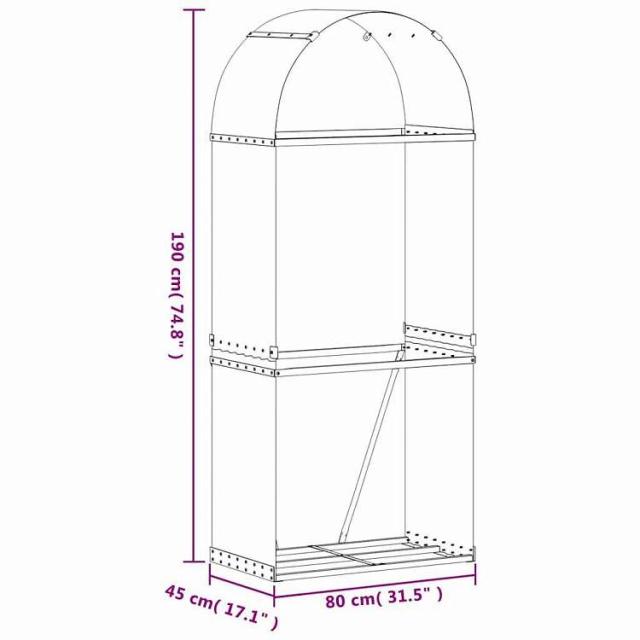 vidaXL ログホルダー アンスラサイト 80x45x190 cm 亜鉛メッキ鋼 ホーム&ガーデン 暖炉・木製ストーブ用品 丸太ラック・キャリーバッグ(代引不可)【送料無料】_8