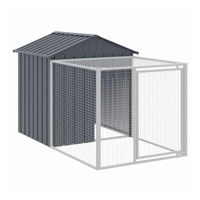 vidaXL 鶏小屋(ラン付き) アンスラサイト 117x201x123 cm 亜鉛メッキ鋼 動物&ペット用品 ペット用品 小動物用品 小動物 飼育・ケージ(代引不可)【送料無料】