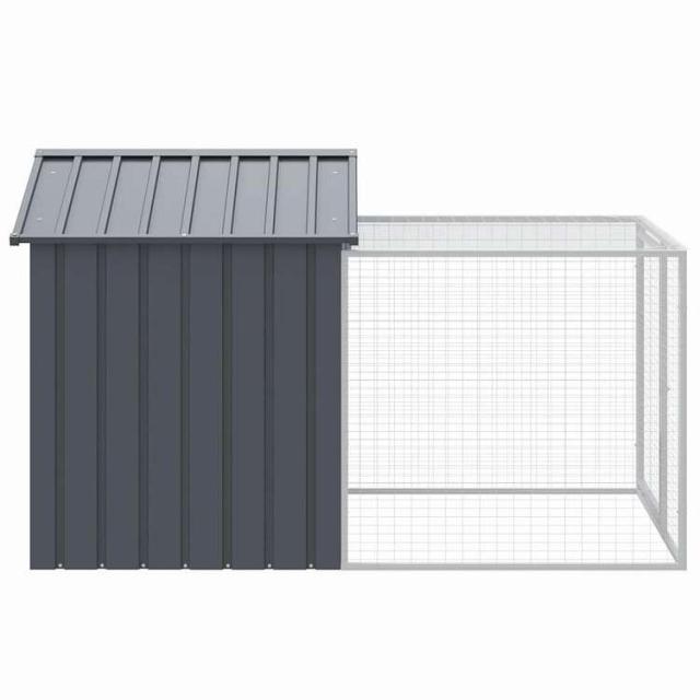 vidaXL 鶏小屋(ラン付き) アンスラサイト 117x201x123 cm 亜鉛メッキ鋼 動物&ペット用品 ペット用品 小動物用品 小動物 飼育・ケージ(代引不可)【送料無料】_3