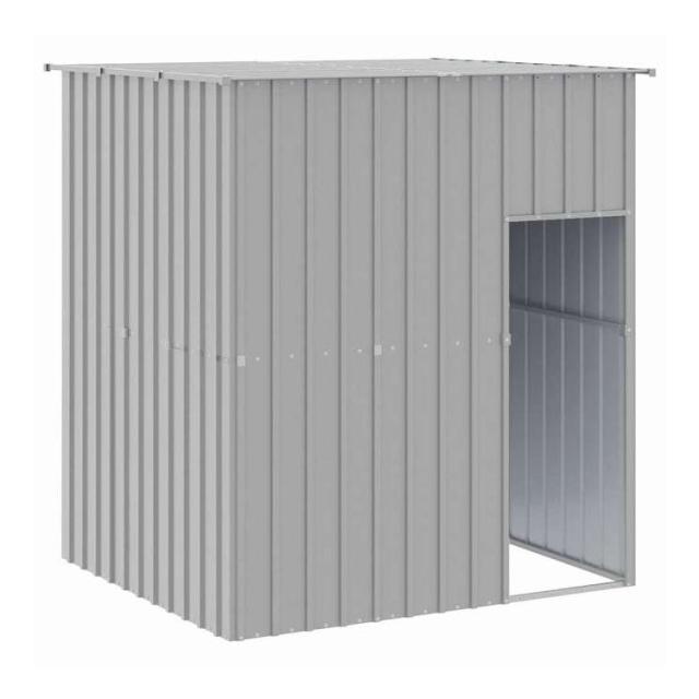 vidaXL 犬小屋 屋根付き ライトグレー 165x153x181 cm 亜鉛メッキ鋼 動物&amp;ペット用品 ペット用品 犬用品 ドッグハウス(代引不可)【送料無料】