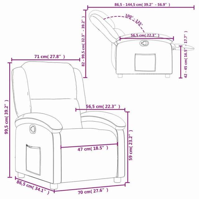 vidaXL リクライニングチェア ライトグレーベルベット 家具 チェア アームチェア・リクライニングチェア・スリーピングチェア(代引不可)【送料無料】_10