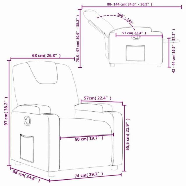 vidaXL リクライニングチェア ブラック フェイクレザー 家具 チェア アームチェア・リクライニングチェア・スリーピングチェア(代引不可)【送料無料】_11