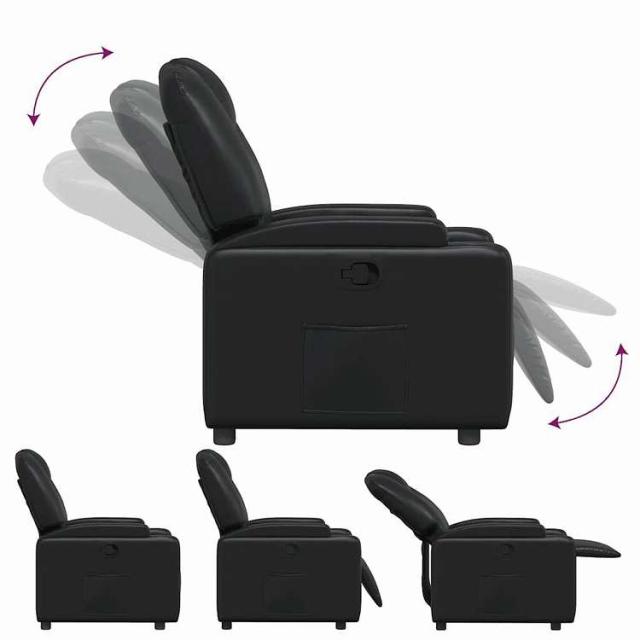 vidaXL リクライニングチェア ブラック フェイクレザー 家具 チェア アームチェア・リクライニングチェア・スリーピングチェア(代引不可)【送料無料】_6
