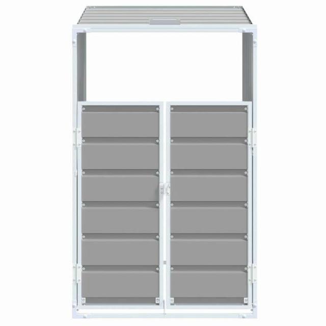 vidaXL ホイール付きビン収納 シングルビン用 グレー 72x81x115 cm スチール ホーム&ガーデン 家事用品 廃棄物処理用品 ごみ箱・廃棄物コンテナ用囲い(代引不可)【送料無料】_4