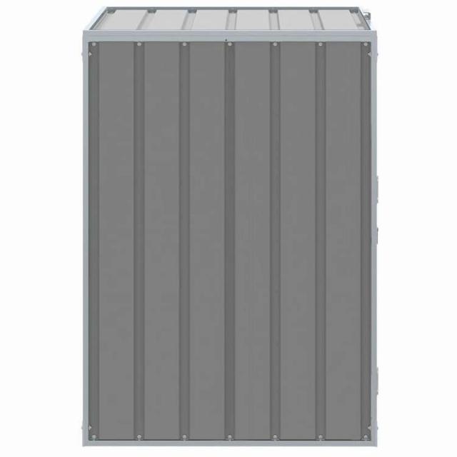 vidaXL ホイール付きビン収納 シングルビン用 グレー 72x81x115 cm スチール ホーム&ガーデン 家事用品 廃棄物処理用品 ごみ箱・廃棄物コンテナ用囲い(代引不可)【送料無料】_5
