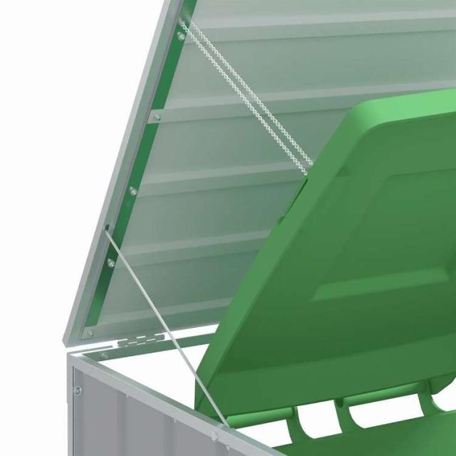 vidaXL ホイール付きビン収納 シングルビン用 グレー 72x81x115 cm スチール ホーム&ガーデン 家事用品 廃棄物処理用品 ごみ箱・廃棄物コンテナ用囲い(代引不可)【送料無料】_7