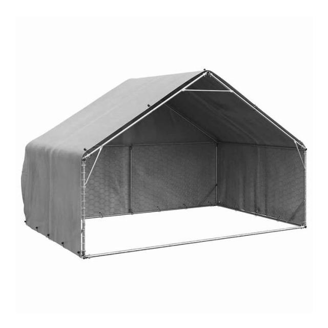 vidaXL 屋外用犬小屋 カバー付き 3x2x1.9m 亜鉛メッキ鋼 動物&ペット用品 ペット用品 犬用品 ドッグハウス(代引不可)【送料無料】