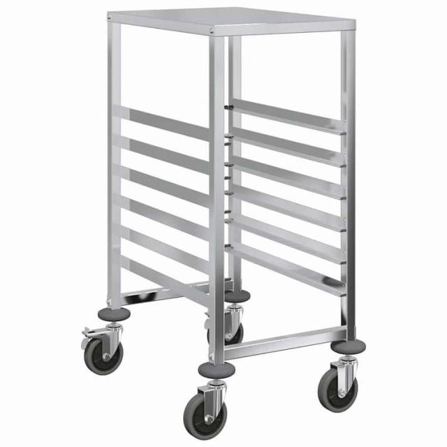 vidaXL トレイトロリー 6個のGNコンテナ付き 39x55x87 cm ステンレススチール 家具 トローリー キッチン・ダイニング トローリー(代引不可)【送料無料】_6