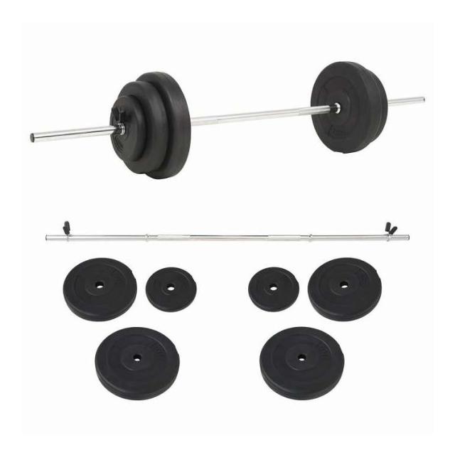 vidaXL バーベルセット 30kg スポーツグッズ エクササイズ&amp;フィットネス ウエイトリフティング フリーウェイト(代引不可)【送料無料】