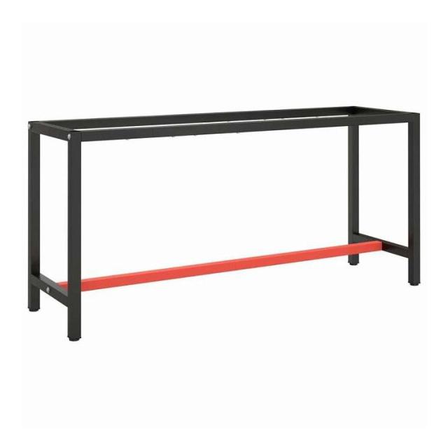 vidaXL ワークベンチフレーム マットブラック&amp;マットレッド 170x50x79 cm メタル 家具 テーブル用品 テーブル脚(代引不可)【送料無料】