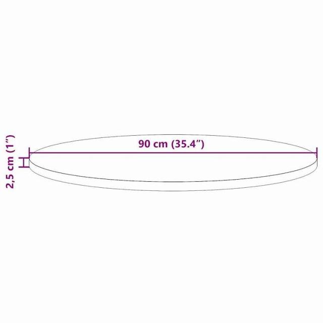vidaXL テーブルトップ O90x2,5 cm 無垢材 パイン材 家具 テーブル用品 テーブルトップ(代引不可)【送料無料】_6