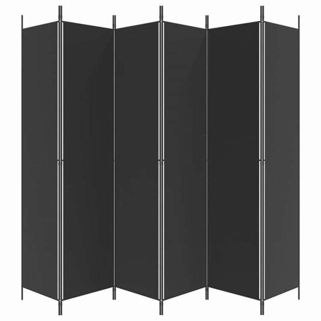 vidaXL 6パネル ルームディバイダー ブラック 300x220 cm ファブリック 家具 間仕切り(代引不可)【送料無料】_3