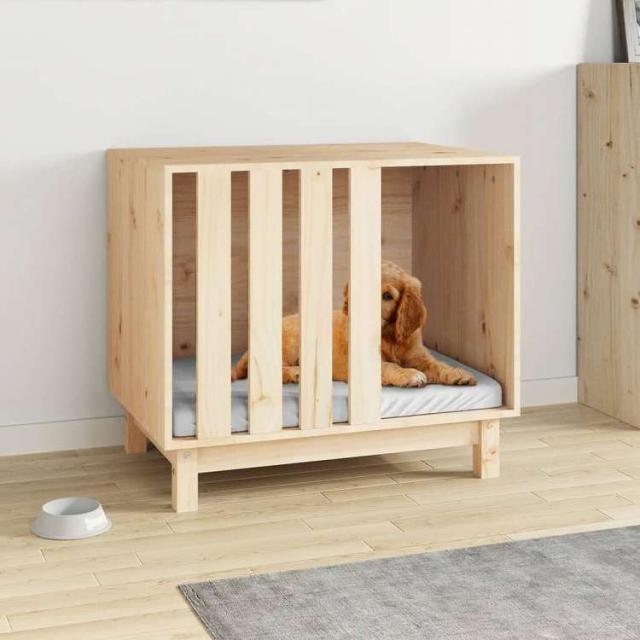 vidaXL ドッグハウス 70x50x62 cm 無垢材 パイン材 動物&amp;ペット用品 ペット用品 犬用品 ドッグハウス(代引不可)【送料無料】_1
