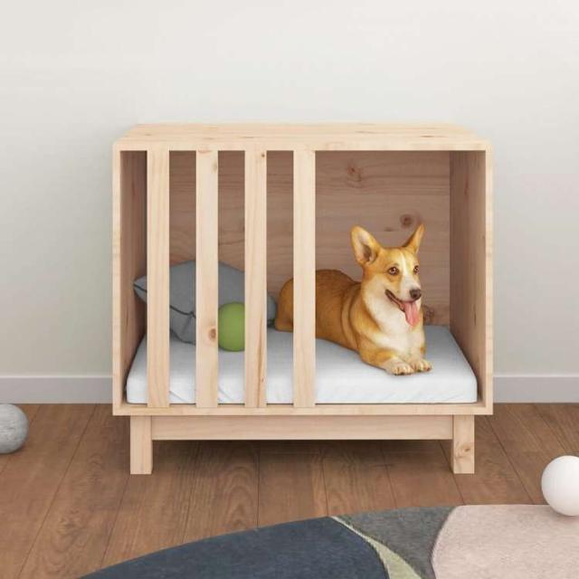 vidaXL ドッグハウス 70x50x62 cm 無垢材 パイン材 動物&amp;ペット用品 ペット用品 犬用品 ドッグハウス(代引不可)【送料無料】_2