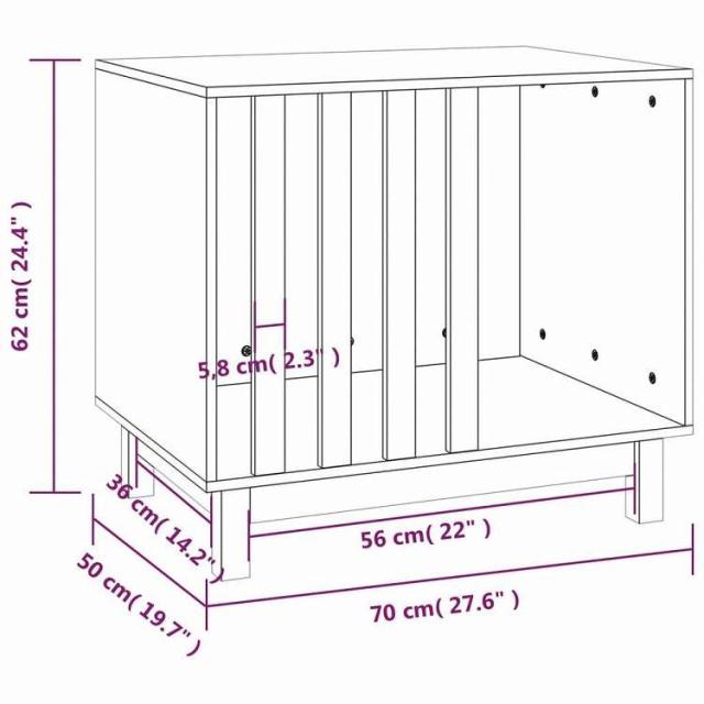 vidaXL ドッグハウス 70x50x62 cm 無垢材 パイン材 動物&amp;ペット用品 ペット用品 犬用品 ドッグハウス(代引不可)【送料無料】_7