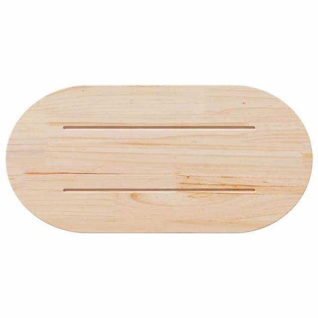 vidaXL テーブルトップ 70x35x2.5 cm 無垢材 パイン材 オーバル 家具