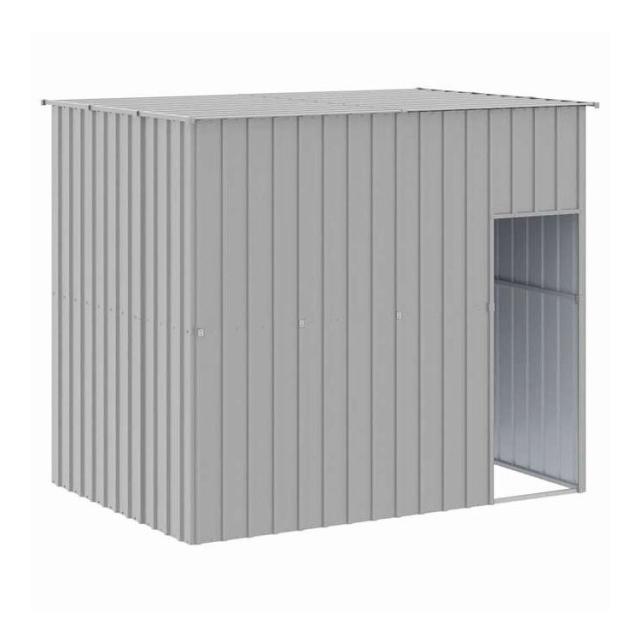 vidaXL 犬小屋 屋根付き ライトグレー 214x153x181 cm 亜鉛メッキ鋼 動物&ペット用品 ペット用品 犬用品 ドッグハウス(代引不可)【送料無料】