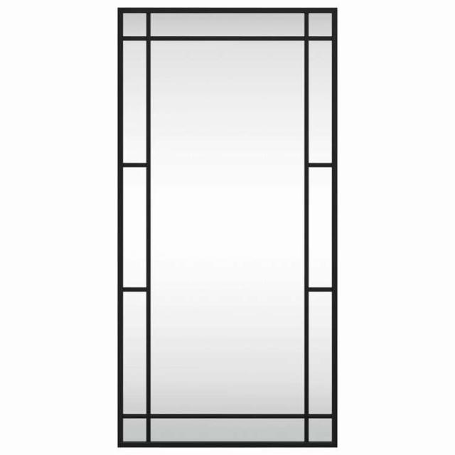 vidaXL ウォールミラー ブラック 40x80 cm 長方形 アイアン ホーム&ガーデン デコレーション 鏡(代引不可)【送料無料】