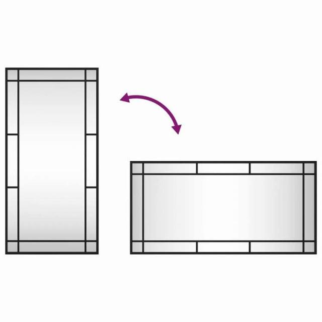vidaXL ウォールミラー ブラック 40x80 cm 長方形 アイアン ホーム&ガーデン デコレーション 鏡(代引不可)【送料無料】