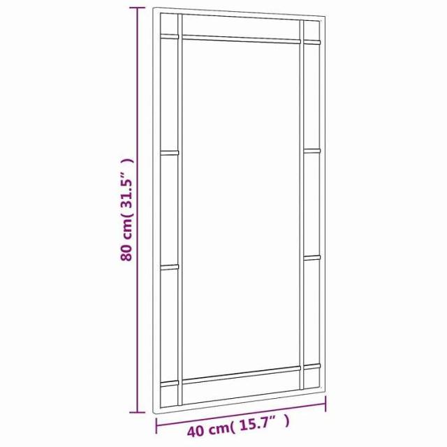 vidaXL ウォールミラー ブラック 40x80 cm 長方形 アイアン ホーム&ガーデン デコレーション 鏡(代引不可)【送料無料】