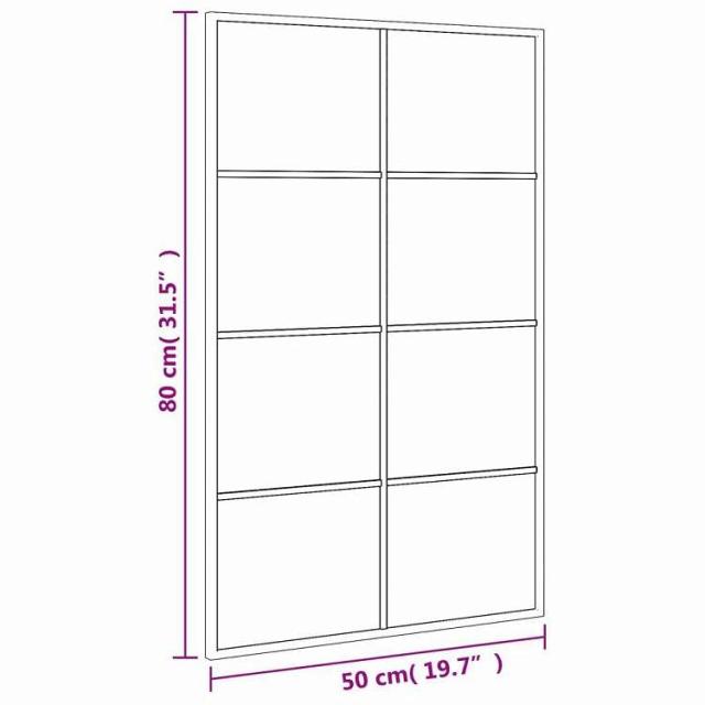 vidaXL ウォールミラー ブラック 50x80 cm 長方形 アイアン ホーム&ガーデン デコレーション 鏡(代引不可)【送料無料】