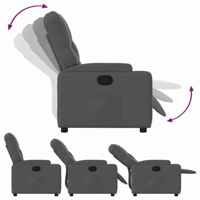vidaXL リクライニングチェア ダークグレーファブリック 家具 チェア アームチェア・リクライニングチェア・スリーピングチェア(代引不可)【送料無料】_3
