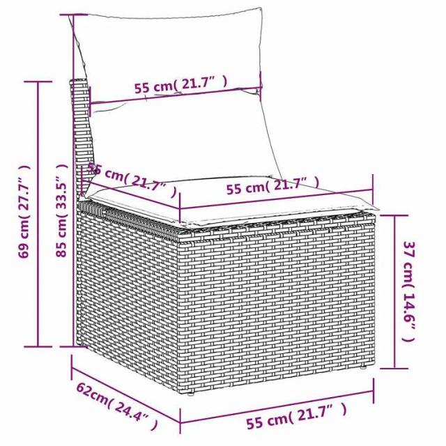 vidaXL ガーデンソファ4点セット クッション付き 灰色 ポリラタン製 家具 アウトドア家具 屋外家具セット(代引不可)【送料無料】_15