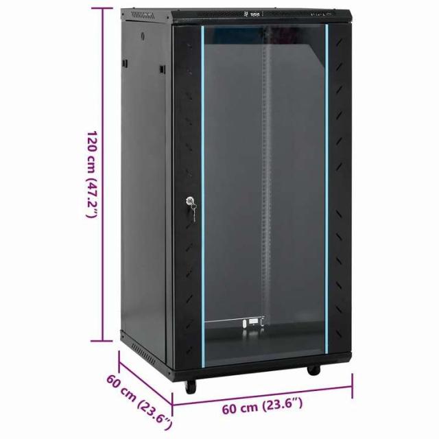 vidaXL 22U ネットワークキャビネット スイベル脚付き 19インチ IP20 60x60x120 cm 電子機器 電化機器用アクセサリ パソコンコンポーネント ストレージデバイス ネットワーク収納システム(代引不可)【送料無料】_7