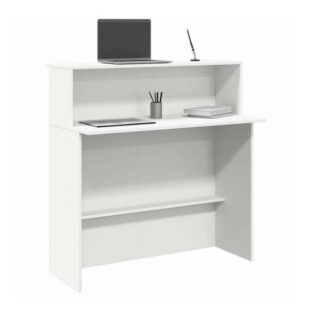 vidaXL 受付デスク ホワイト 100x50x103,5 cm エンジニアードウッド 家具 オフィス家具 デスク(代引不可)【送料無料】