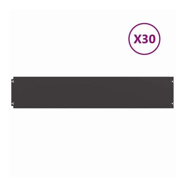 vidaXL 芝生エッジング 30個入り ブラック 20x103 cm 冷間圧延鋼 ハードウェア フェンス&amp;バリア 庭小道・縁(代引不可)【送料無料】