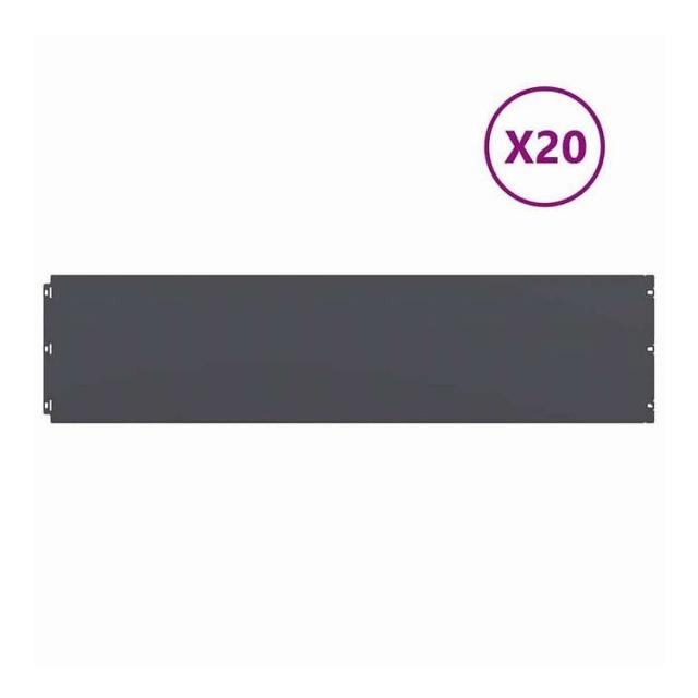 vidaXL 芝生エッジング 20枚入り アンスラサイト 25x103 cm 冷間圧延鋼 ハードウェア フェンス&バリア 庭小道・縁(代引不可)【送料無料】