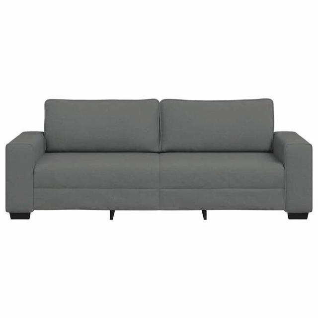 vidaXL 3人掛けソファ ダークグレー 220x77x82 cm ファブリック 家具 ソファ(代引不可)【送料無料】_3
