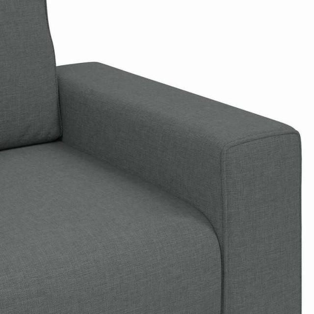 vidaXL 3人掛けソファ ダークグレー 220x77x82 cm ファブリック 家具 ソファ(代引不可)【送料無料】_6